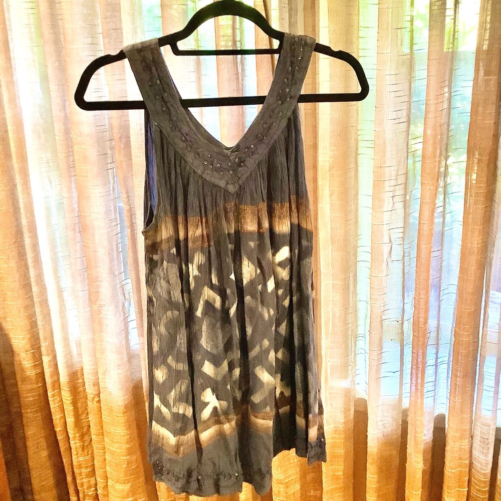 Just Cruising NWT tie dye crinkle Tank Top large (free size) Blue